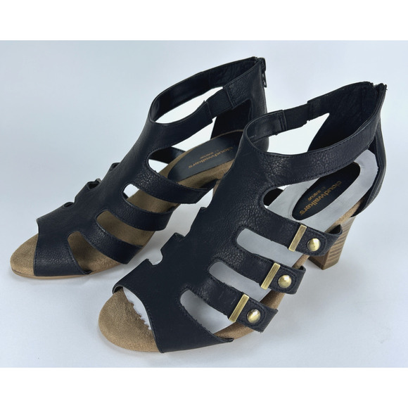Cloudwalkers by Avenue Parker Sandal's Cut Out Strap Heels Women's Size 9W - Picture 1 of 16